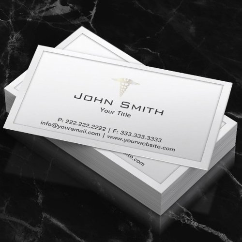 Classy White Border Medical Care Business Card