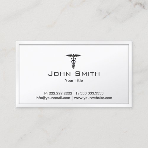 Medical Care Elegant White Frame Business Card