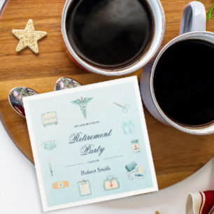 Medical Care Frame Retirement Party Napkins