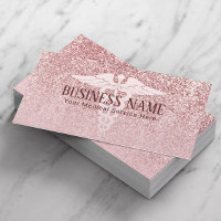 Medical Care Modern Rose Gold Glitter Business Card