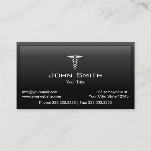 Customizable Black Border Medical Care Dark Business Card