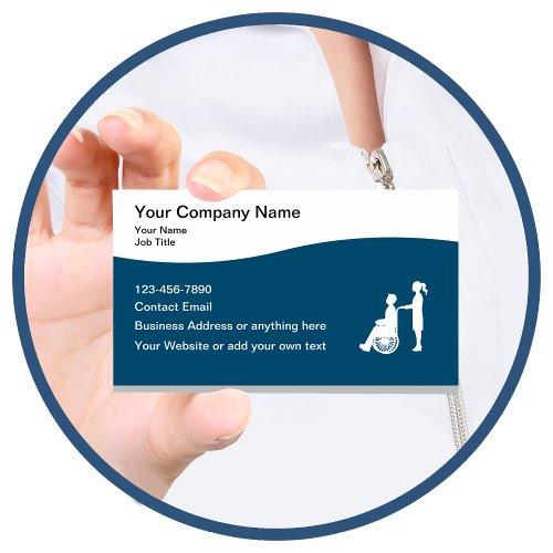 Medical Care Senior Wheelchair Business Cards