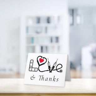 Medical Care Worker Love and Letterpress Thank You Card