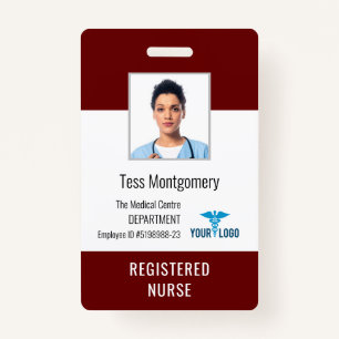 Medical Center Employee Nurse Photo ID Badge