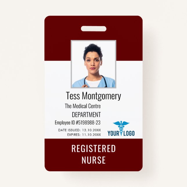 Medical Center Employee Nurse Photo ID Badge (Front)