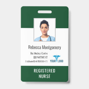 Medical Center Employee Nurse Photo ID Badge