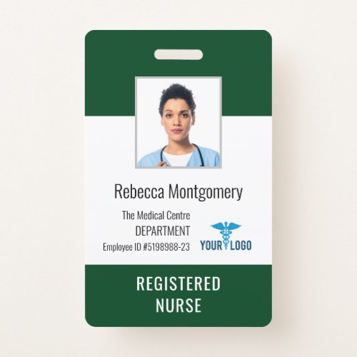 Medical Center Employee Nurse Photo ID Badge