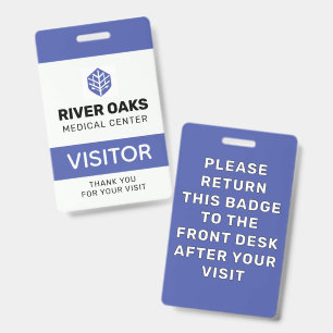 Medical Center Hospital Visitor Pass ID Badge