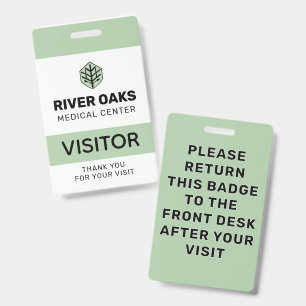 Medical Center Hospital Visitor Pass ID Badge
