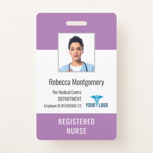 Medical Center Registered Nurse Photo ID Badge