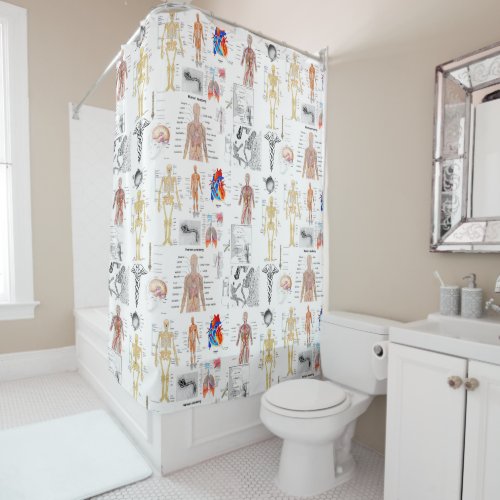 Medical Charts full color Shower Curtain