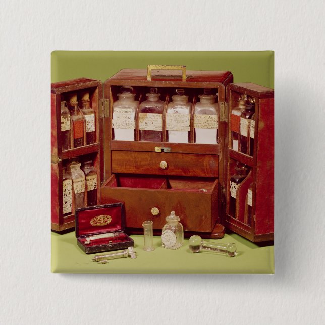 Medical chest by the Dinneford Family Chemist Pinback Button (Front)
