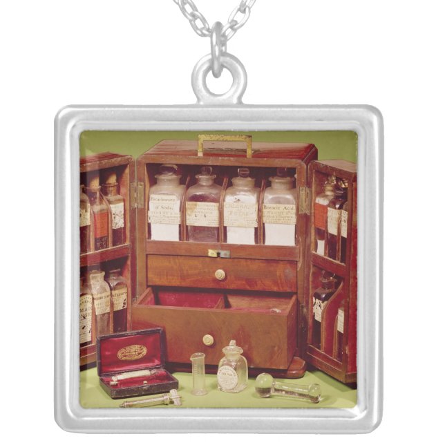 Medical chest by the Dinneford Family Chemist Silver Plated Necklace (Front)