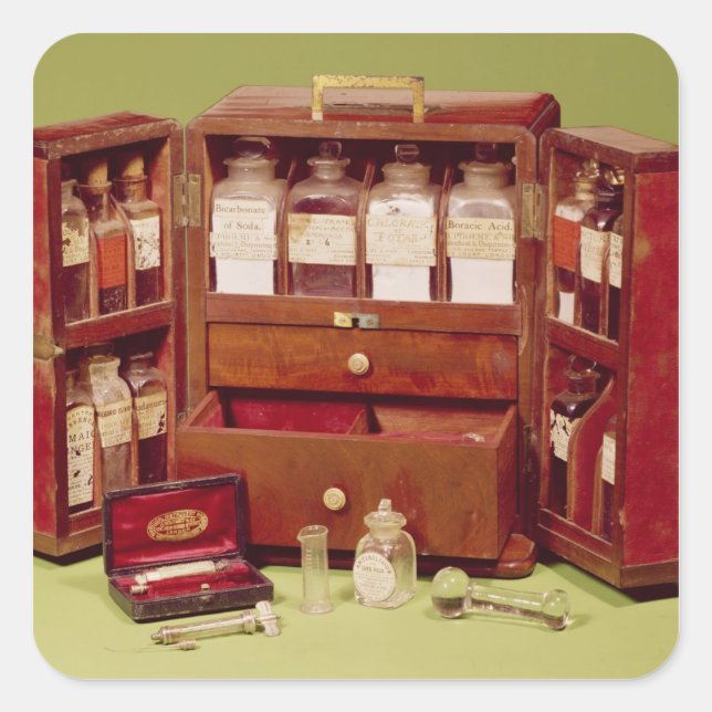 Medical chest by the Dinneford Family Chemist Square Sticker (Front)