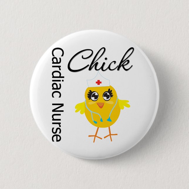 Medical Chick v1 Cardiac Nurse Button (Front)