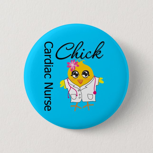 Medical Chick v2 Cardiac Nurse Pinback Button (Front)