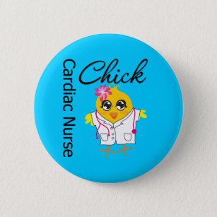 Medical Chick v2 Cardiac Nurse Pinback Button