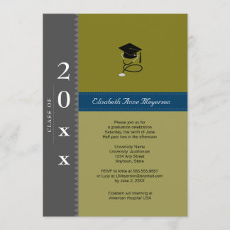 Medical Classic Cap : Gray & Blue Invitation