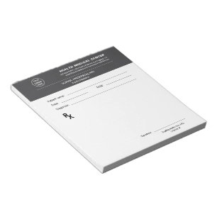 Medical Clinic Doctor Prescription Gray Notepad