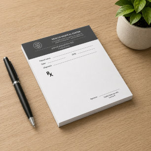 Medical Clinic Doctor Prescription Gray Notepad