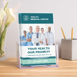 Medical Clinic Doctor Promotional Teal Bi-Fold Brochure