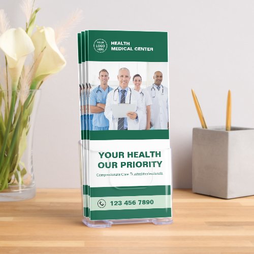 Medical Clinic Healthcare Services Green Bi-Fold Brochure