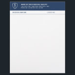 Medical Clinic Navy Minimalist Letterhead<br><div class="desc">This medical clinic letterhead is designed for professional facility communication where the practice identity comes first. The header highlights the clinic name and address in a clean navy blue layout with supporting provider details placed discreetly below for a modern administrative document style. Well, suited for group practices hospitals and multi...</div>