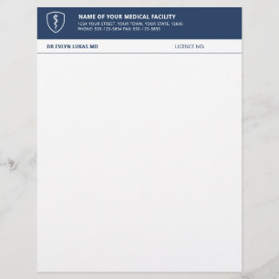 Medical Clinic Navy Minimalist Letterhead