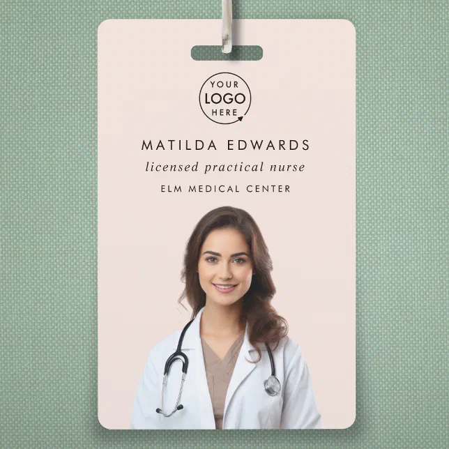 Medical Clinical Staff Employee Security Identity Badge | Zazzle