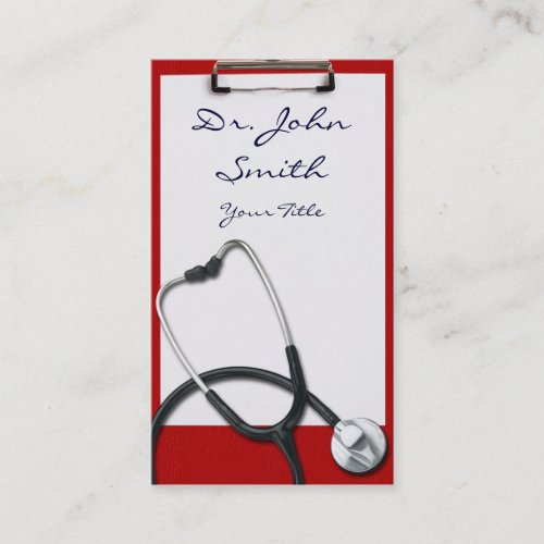 Medical Clipboard with Stethoscope Business Card