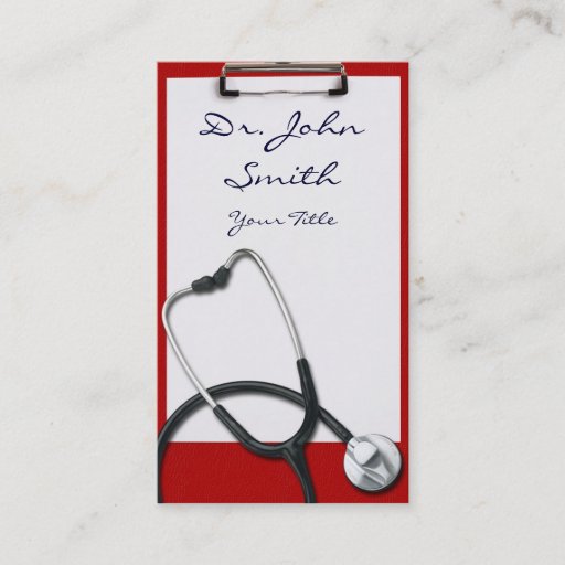 Customizable Medical Clipboard with Stethoscope Business Card