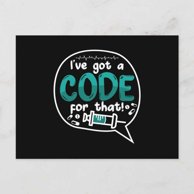 Medical Code I've Got A Code For That ICD Coding Postcard (Front)