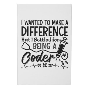 Medical Coder Being A Coder ICD Programmer Coding Faux Canvas Print