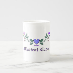 Medical Coder Blue CS Print Bone China Mug