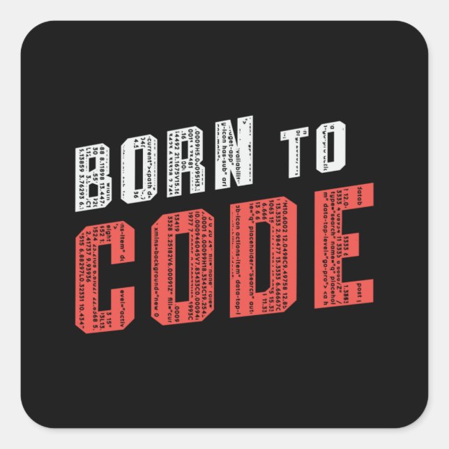 Medical Coder Born To Code ICD Coding Programmer Square Sticker (Front)