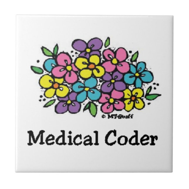 Medical Coder Coaster Blooms (Front)