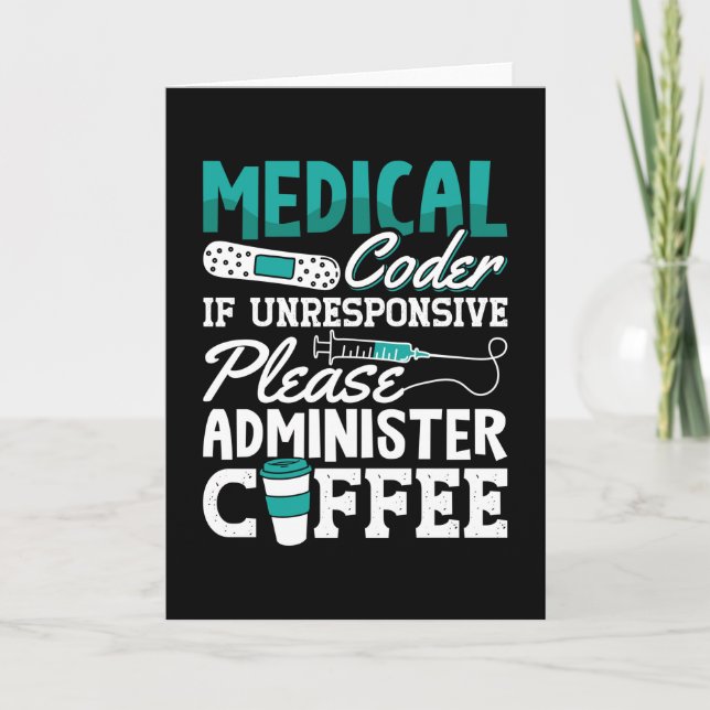 Medical Coder Coffee Assistant ICD Coding Card (Front)