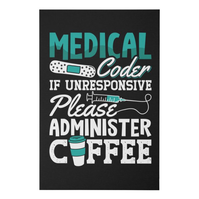 Medical Coder Coffee Assistant ICD Coding Faux Canvas Print (Front)