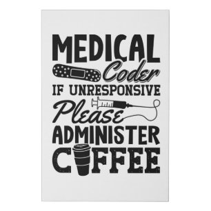 Medical Coder Coffee Assistant ICD Coding Gift Faux Canvas Print