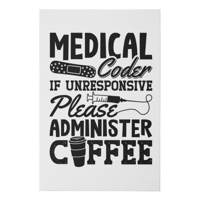 Medical Coder Coffee Assistant ICD Coding Gift Faux Canvas Print (Front)