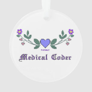 Medical Coder Cross Stitch Print Ornament