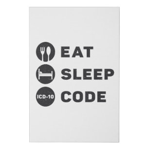 Medical Coder Eat Sleep Code ICD Coding Programmer Faux Canvas Print