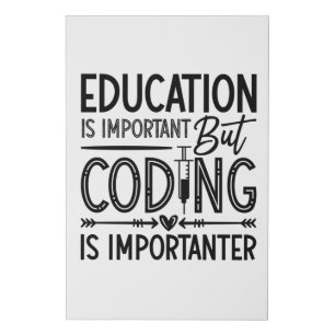 Medical Coder Education Is Important Coding ICD Faux Canvas Print