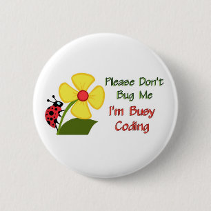 Medical Coder Ladybug Button