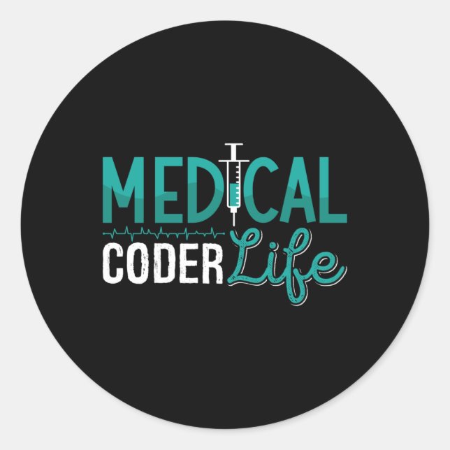 Medical Coder Life Assistant ICD Coding Programmer Classic Round Sticker (Front)