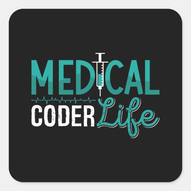 Medical Coder Life Assistant ICD Coding Programmer Square Sticker (Front)