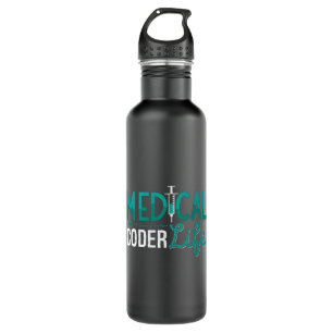 Medical Coder Life Assistant ICD Coding Programmer Stainless Steel Water Bottle