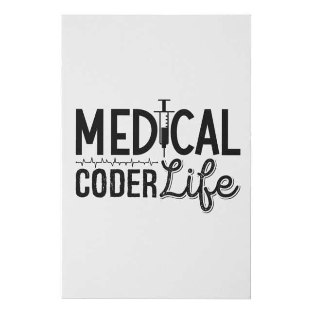 Medical Coder Life Assistant ICD Programmer Coding Faux Canvas Print (Front)
