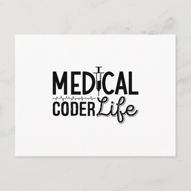 Medical Coder Life Assistant ICD Programmer Coding Postcard (Front)