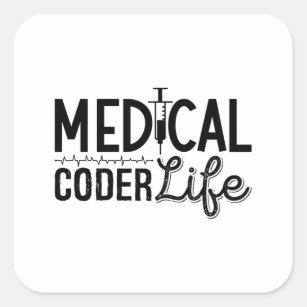 Medical Coder Life Assistant ICD Programmer Coding Square Sticker